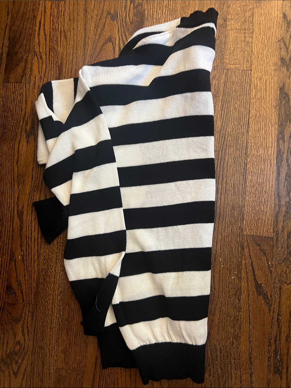 Forever 21 Black & White Striped Grinch Graphic Crewneck Sweater with Pink Text - Picture 4 of 5